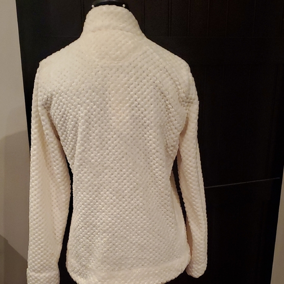 Calvin Klien Women's Cream Textured Fleece Jacket. Size S. - Picture 4 of 7